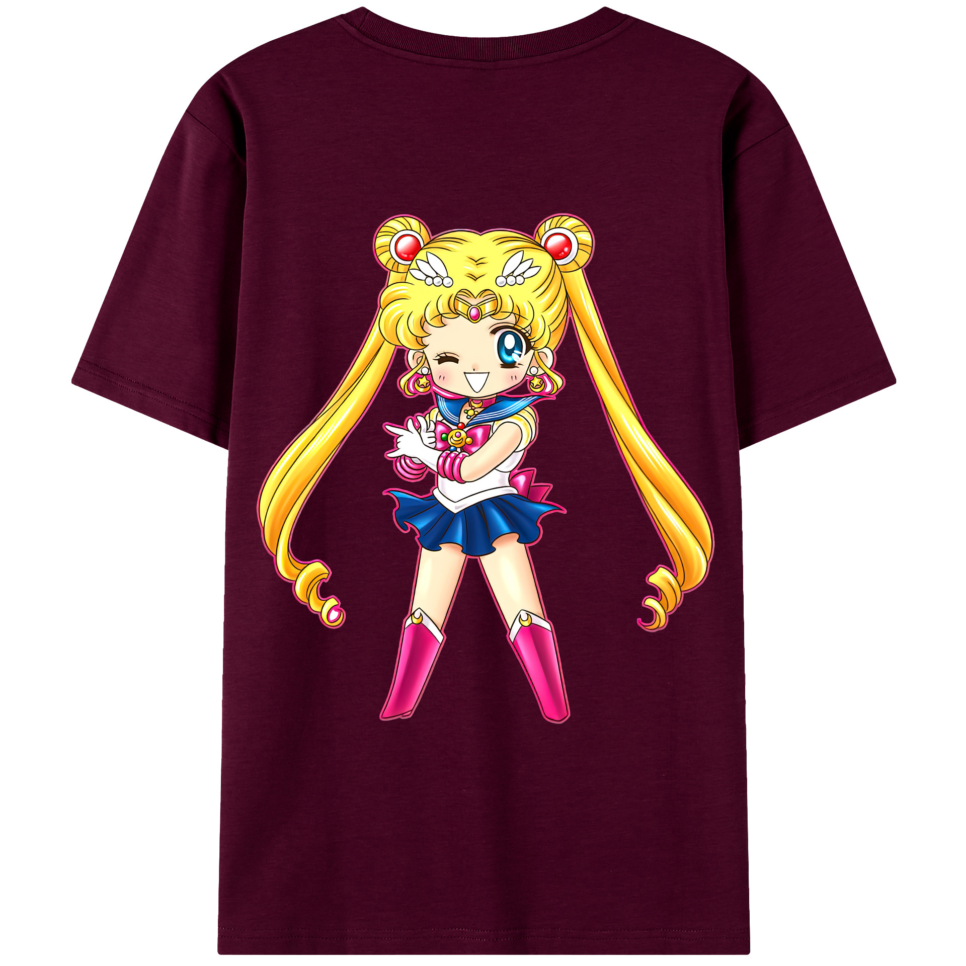 （画像用） 美少女戦士セーラームーン 月野 うさぎ つきの うさぎ Sailor Moon Tsukino Usagi レディース半袖Tシャツ(バックプリント)